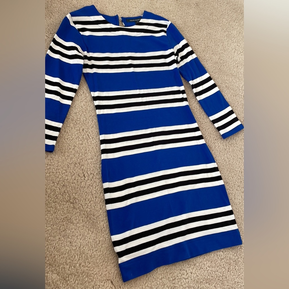 French connection blue stripped cotton dress